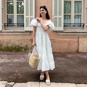 Maxima Puff Sleeve Midi Dress